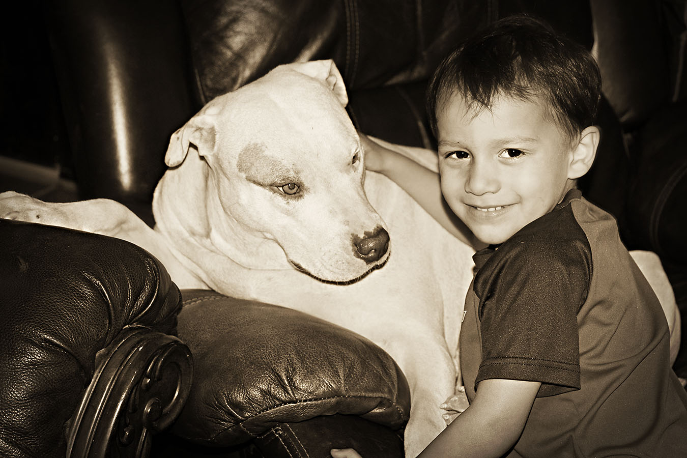 Boy plus dog = love.