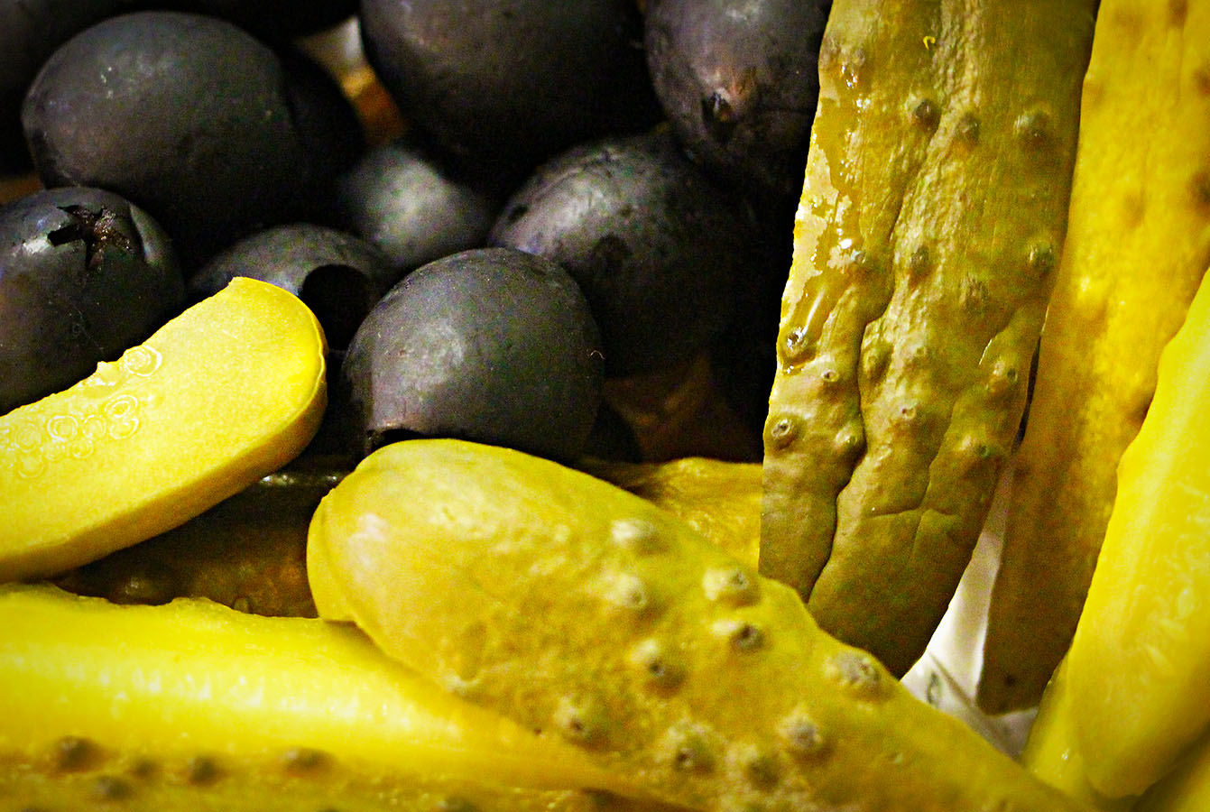 Grandma pickles, and plenty of olives for little fingers!