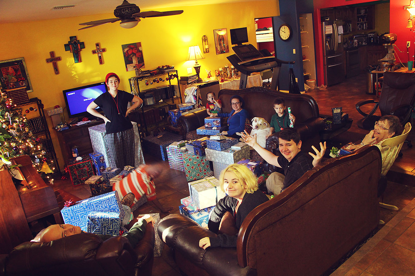 Everybody together in the living room!