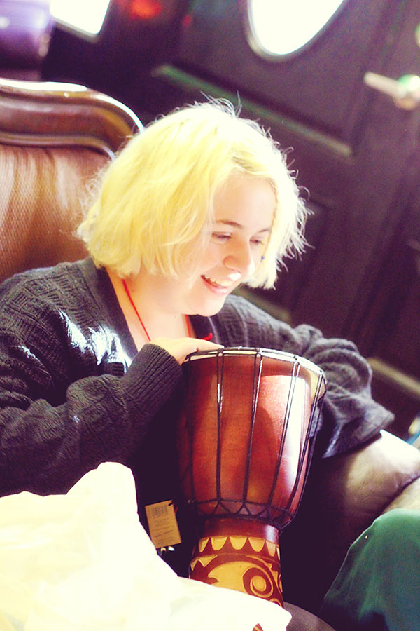 She's wanted a bongo drum for years and years. Good sister. Good gift.