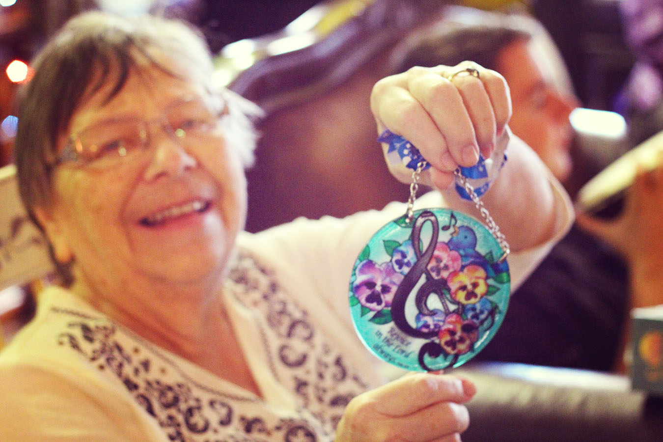 What a lovely stained glass window hanger from Laurent!