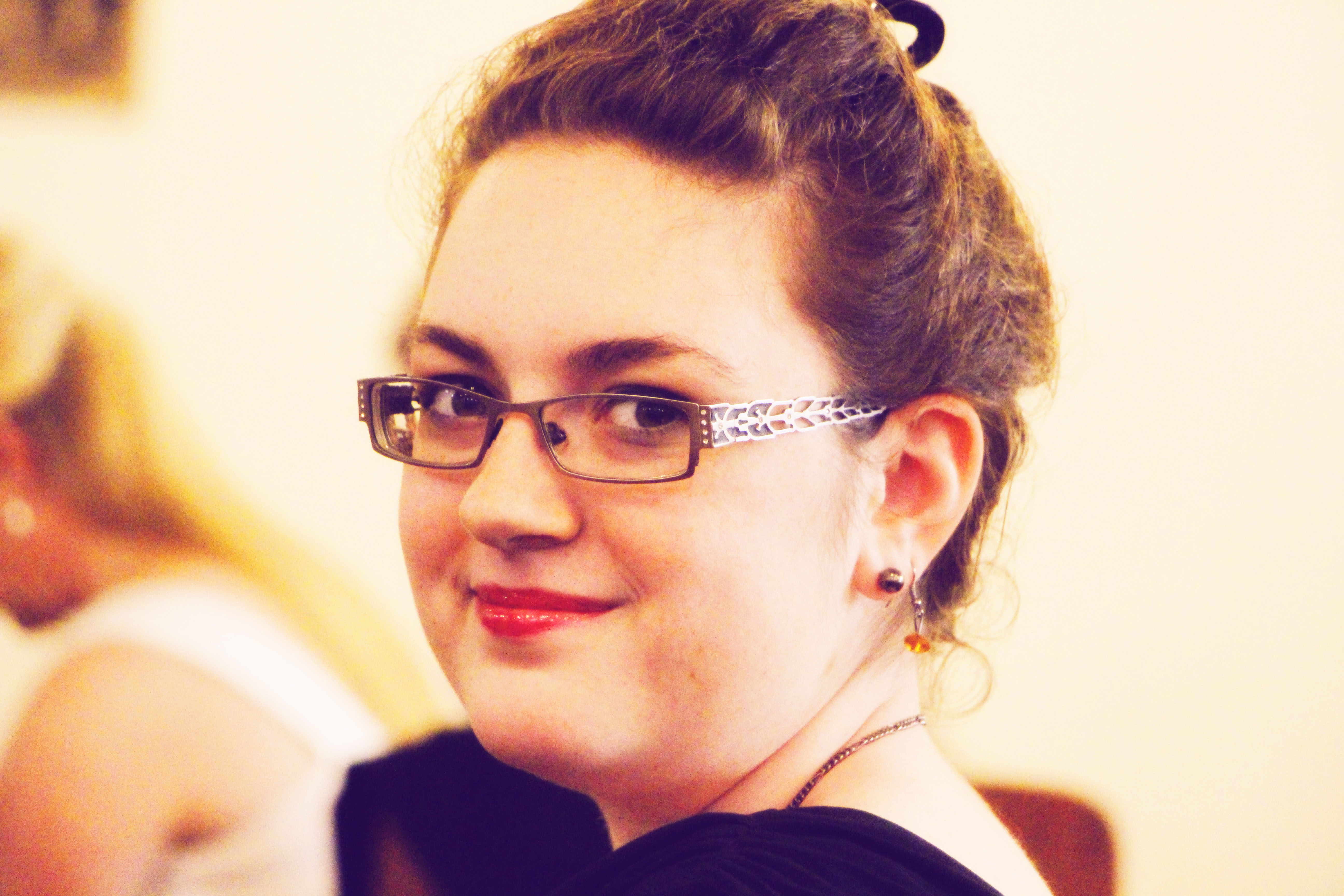 Before the recital, looking calm and collected.