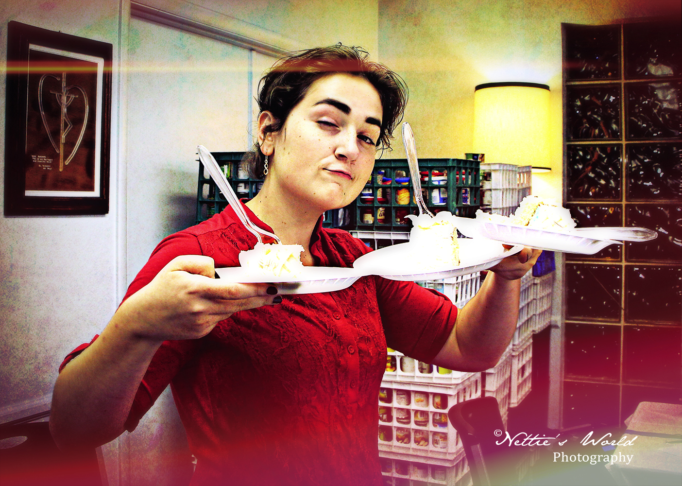 Meg. With Cake.