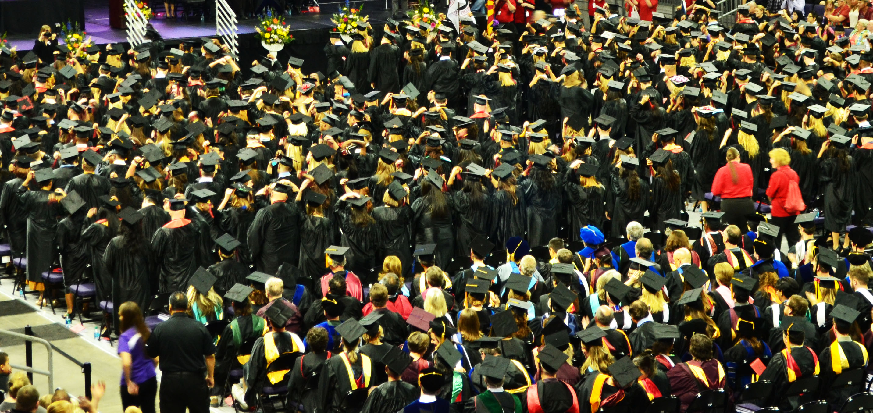 The switching of the tassels!