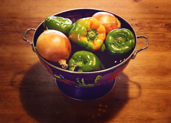 Still Life: Peppers and Onions